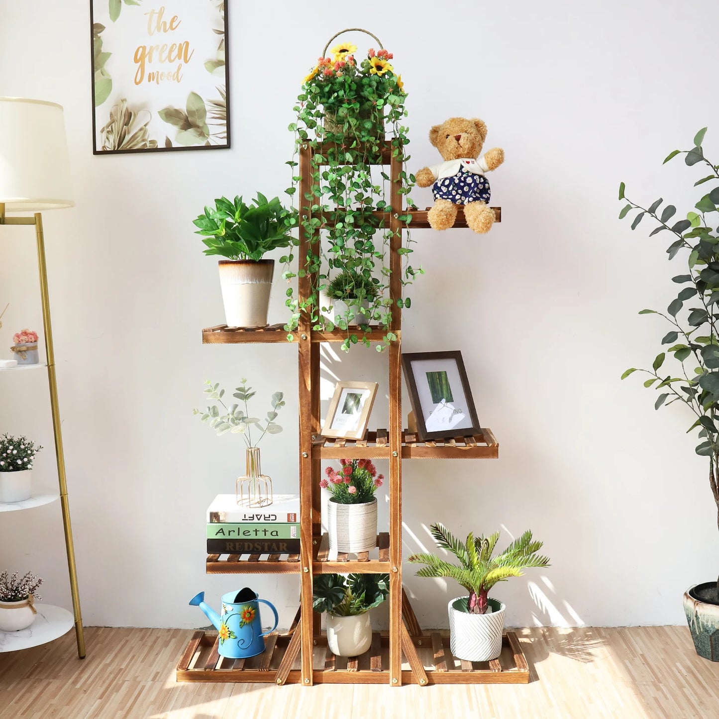 6-Tier Wooden Plant Stand — Indoor & Outdoor Flower Pot Display