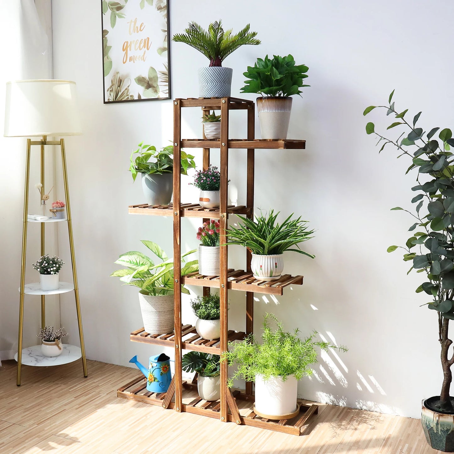 6-Tier Wooden Plant Stand — Indoor & Outdoor Flower Pot Display