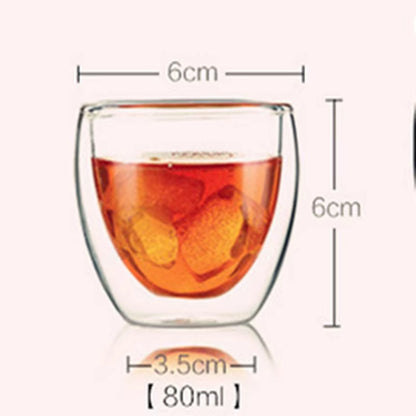 6Pcs Heat-Resistant Double Wall Glass Cup Beer Espresso Coffee Cup Set Handmade Beer Mug Tea Glass Whiskey Glass Cups Drinkware