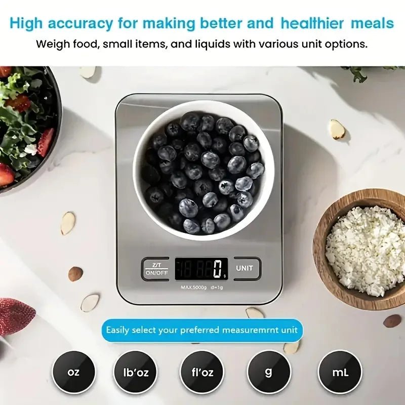 1Pc Digital Kitchen Scale Stainless Steel Food Pocket Scale LCD Display Precision Electronic Jewelry Scale Kitchen Gadgets