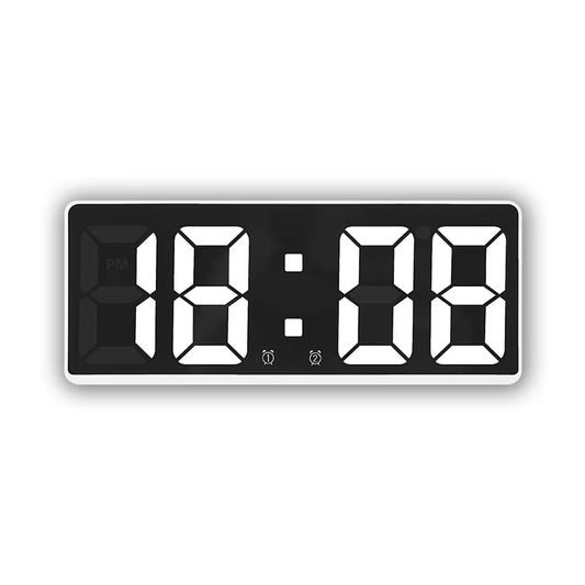 Smart Alarm Clock Bedside Table Led Alarm Clock Digital Children'S Electronic Alarm Clock Curved Screen Mirror Temperature